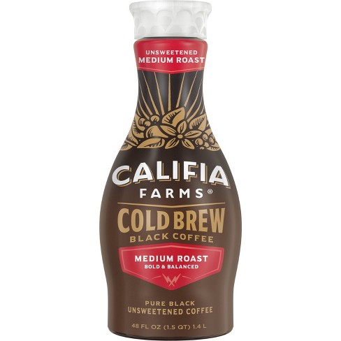Califia Farms Pure Black Medium Roast Cold Brew Coffee - 48 Fl Oz : Target