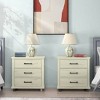 Festivo 2pc Contemporary 3 Drawer Nightstand Side Table Set Saw Cut Off-White - 2 of 4
