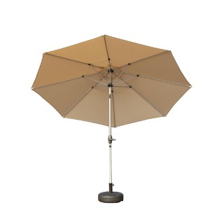 Maggift Outdoor Patio Umbrella with 8 Sturdy Ribs, Push Button Tilt and Crank, Waterproof, UV-Resistant Uitable for Garden, Beige, 108"*108"*94.44" - 1 of 4