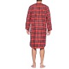 Ashford & Brooks Mens Flannel Plaid Long Sleep Shirt Henley Nightshirt - 3 of 4