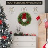 24-inch Christmas wreath with a large red velvet bow, artificial wreath with red berries, indoor and outdoor Christmas decoration prop - 2 of 4