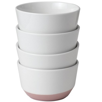 Libbey Austin 28 ounce Porcelain Soup Salad Bowl, Set of 4, Himalayan Salt Pink