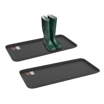 Navaris Set of 3 Shoe Drip Trays - Multi-Purpose Boot Tray for Rain Boots, Winter Boots, Sneakers - Indoor and Outdoor Use in All Seasons - Gray, S