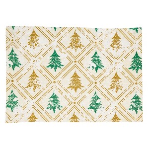 Saro Lifestyle Holiday Placemats With Christmas Trees Design (Set of 4) - 1 of 4