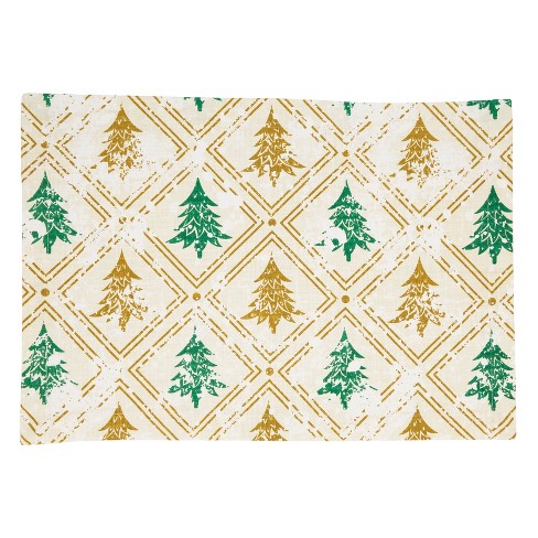 Saro Lifestyle Holiday Placemats With Christmas Trees Design (set Of 4 ...