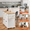 Ridstar 35.4 in. W Portable Kitchen Island Cart with Solid Wood Countertop, Storage Cabinets, Spice Rack, Towel Rack & Drawers-White - 2 of 4