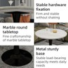 ChicFurnit Coffee Table Mid Century Style Round Textured Marble for Dining and Lounge Areas, Black, 27.56"*27.56"*28.35" - 4 of 4