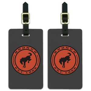Ford Bronco Round Badge Distressed Luggage ID Tags Set of 2 - 1 of 4