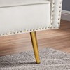 Convertible Futon Couch With Armrest, Velvet Tufted Sofa Bed With Metal Legs Nailhead Trim Loveseat Sleeper Sofa With 2 Pillows For Living Room Office - 4 of 4