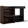 Vynxaria 32.5''-58.8'' Black & Walnut Extendable & Rotating Shoe Cabinet with Drawer for Entryway and Living Room - 4 of 4