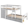 NicBex Twin Over Full Bunk Bed with Guardrail and 2 Drawers,Loft Bed with Ladder and Converts to 2 Beds,Noise Reduced Bunk Beds for Bedroo - 4 of 4