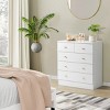 GlasFlength Utility Storage Cabinets Modern Five Drawer Dresser Simple Elegant Design for Bedroom Living Room, White, 25.98"*12.99"*28.74" - 2 of 4