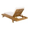 NicBex Acacia Wood Patio Chaise Lounge Set with 4" Thick Water-Resistant Cushions, Space Saving Design for Beach, Pool, Garden, Cream,Teak - 3 of 4