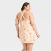 Women's Knotted Y-Neck Linen Mini A-Line Dress - Wild Fable™ - 2 of 3