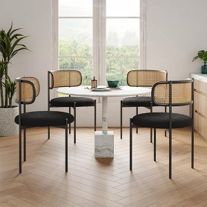 Infurnic Accent Chairs, Modern Upholstered Chairs Set with Sturdy Legs, for Kitchen and Dining Room, 2PCS, Black, 20.5"*20.5"*30" - 1 of 4