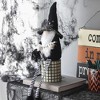 NAYSAYE Party Decoration and Accessories Fabric Sitting Gnome Figurine with Broomstick for Halloween Decor, Black and White, 4.3"*4"*26.8" - 4 of 4