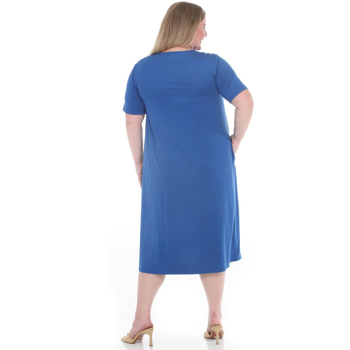 Plus Size Tee Swing Midi Dress -White Mark - thumbnail 8
