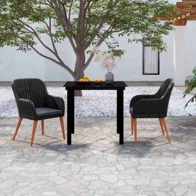 vidaXL Garden Dining Set Black, Dark Grey