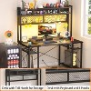 Aheaplus Computer Desk with Hutch, Reversible Gaming Desk with Power outlet and LED Light, Workstation Desk with Monitor Stand - 4 of 4