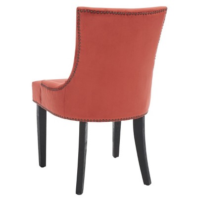 Transitional Velvet Parsons Side Chair with Birch Wood Legs