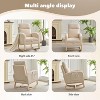 Rocking Chair, Nursing Rocking Chairs with Foot Rest, Upholstered Rocker Glider Chair with High Backrest & Solid Wood Base for Living Room, Bedroom - 4 of 4
