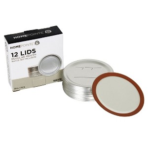 HomePointe Canning Lids, Regular Mouth Mason Jar Lids, Fits Regular Mouth Glass Jars, Food Preservation for Canning Pickling and Storage, 1 Pack of 12 - 1 of 4
