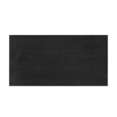 Black Farmhouse Faux Wood Lift-Top Coffee Table with Storage