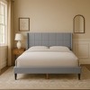 Racxily Luma Upholstered Bed, Linen Wingback Headboard with Solid Wood Legs & Slatted Base - 3 of 4