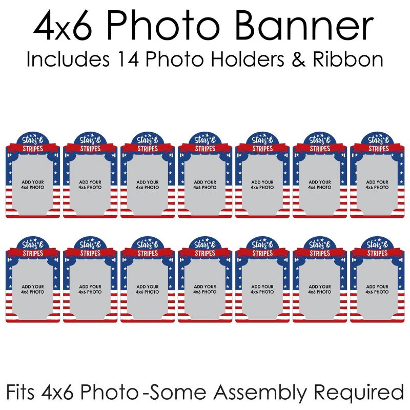 Big Dot of Happiness Stars & Stripes - DIY Memorial Day, 4th of July and Labor Day Patriotic Party Decor - Picture Display - Photo Banner, 5 of 9