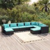 vidaXL Garden Lounge Set Black, Water Blue - 2 of 4