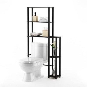 Furinno 3-Tier Over-The-Toilet Space Saver Rack Bathroom Shelf with 5 Shelves,Espresso/Black - 1 of 4