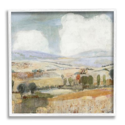 Stupell Industries Distant Farmland Trees Quaint Rural Landscape Scene Framed Giclee Art