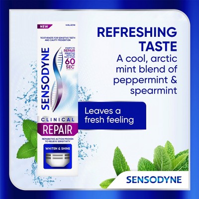 Sensodyne Clinical Repair Whiten & Shine Toothpaste - 3.4oz/3pk