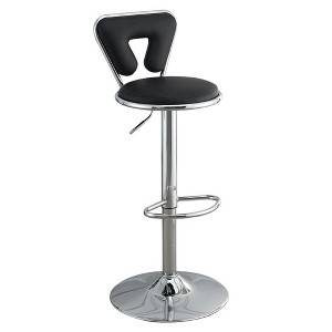 Poundex,Adjustable Height & Swivel Barstool in Faux Leather - 1 of 4