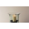 Rustic Metal Insert Ribbed Glass Candle Cylinder – 11" Small Size by Kalalou - 2 of 3