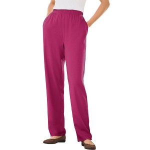 Woman Within Plus Size 7-Day Knit Straight Leg Pant - 1 of 4