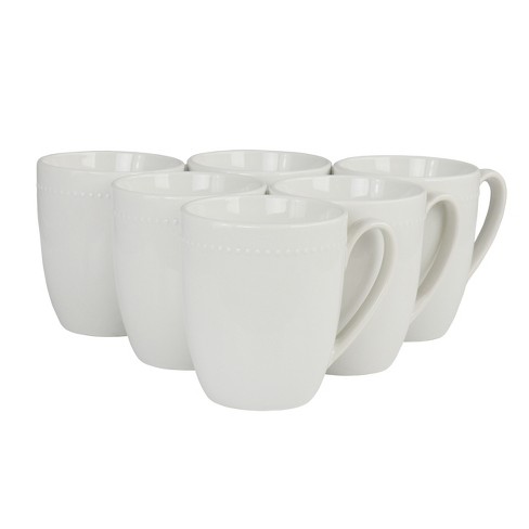Gibson Our Table Simply White Porcelain 3.5 Inch Caterer Cylinder Mugs Set  Of 6 : Target