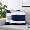 Sweet Jojo Designs Decorative Throw Pillows 18in. Stripe Navy and Gray 2pc - 2 of 4