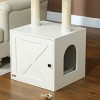 TopComfy Pet Tower White Cat Tree with Litter Box Enclosure Hidden Storage Anti Odor Scratching Post Pet Toy for Cats, White, 19.7"*17.7"*49.2" - 3 of 4