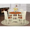 HomeStock 5-Pc Buttermilk and Cherry Solid Wood Top - Round Dining Room Set - Seats-4 - 2 of 4