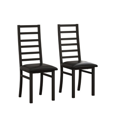 Syemin Dining Chairs Metal Dining Chairs Set of 2 High Back Armless Dining Chairs Bar Stools Counter Height Bar Stools, Black, 15.6"*18.5"*42.13"