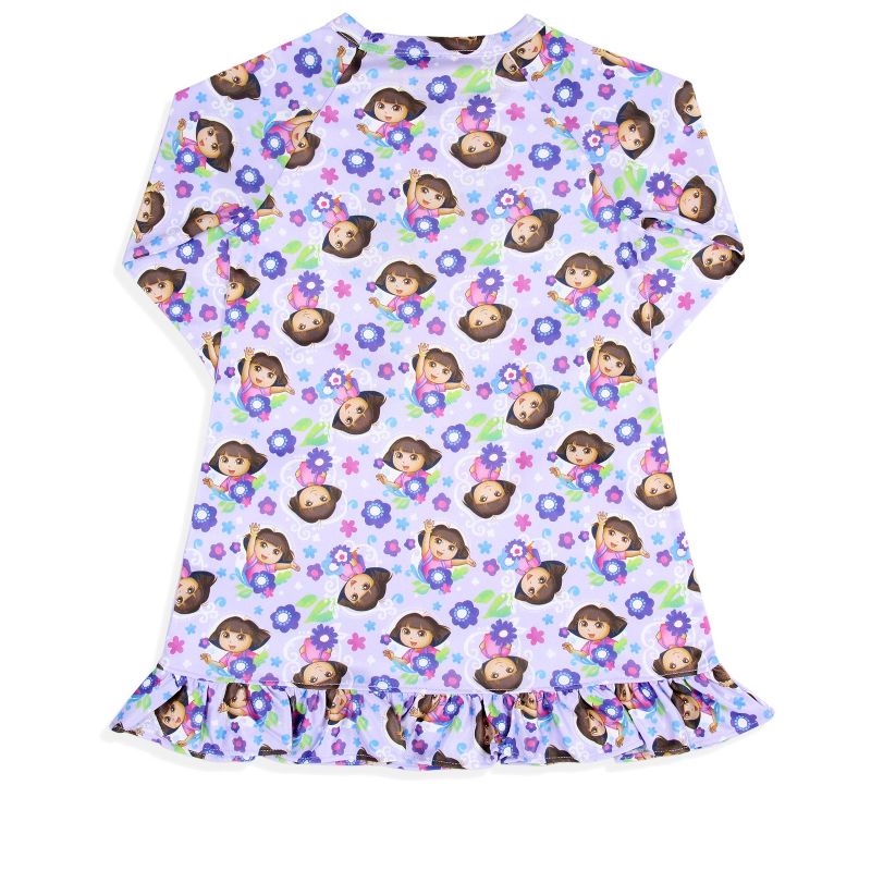 Nickelodeon Toddler Girls' Dora the Explorer Sleep Pajama Dress Nightgown Purple, 4 of 5