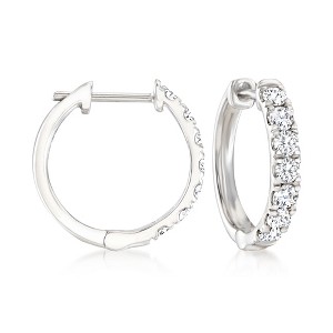 Ross-Simons 0.70 ct. t.w. Diamond Hoop Earrings in Platinum - 1 of 4