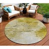 Gold Beige And Wheat Abstract Washable Indoor Outdoor Area Rug - 2 of 4