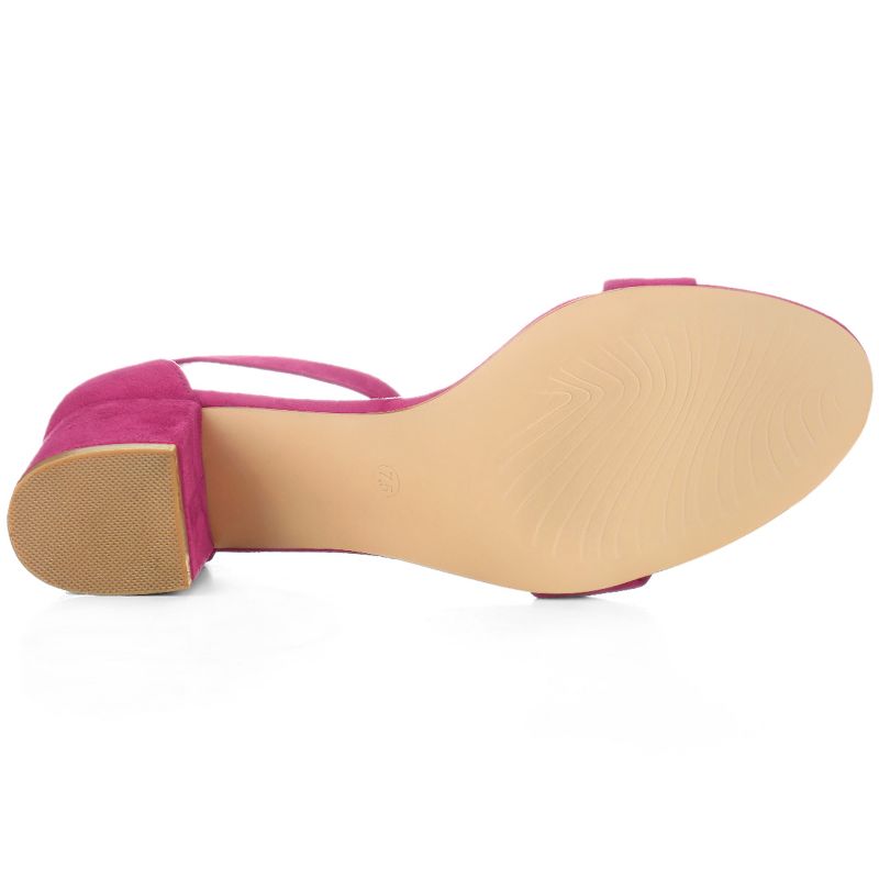 Allegra K Women's Open Toe Block Heel Adjustable Buckled Ankle Strap Sandals, 5 of 7