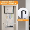 LunaLulinlk Mop and Broom Holder Wall Mount Over The Door Broom Holder with 2 Over Door Hooks Stainless Steel Mop Holder Utility Broom Gripper - 3 of 4