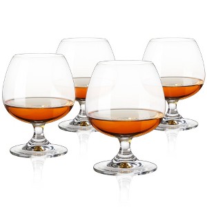 True Snifter Glasses Brandy Bowls, Cognac Balloon Glass for Bourbon, Whiskey, Whisky, Scotch, Stemmed cocktail glass set, 14 Ounce, Crystal, Set Of 4 - 1 of 4