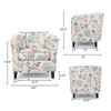 CAVINAS Vintage Floral Stem Pattern Club Chair Accent Chair,Upholstered Armchair for Reading Room,Club&Living Room,Flared Armrest,White - 3 of 4
