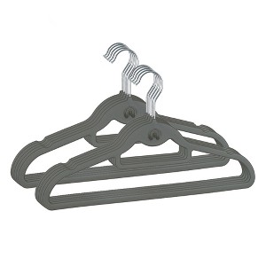 Trio Home Heavy Duty Rubber Hanger with Cascade Hook and Tie Bar,360 Degree Rotatable Hook (10 PACK) - 1 of 4