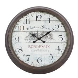 Metal Wall Clock with Bordeaux Brown - Olivia & May - 1 of 4